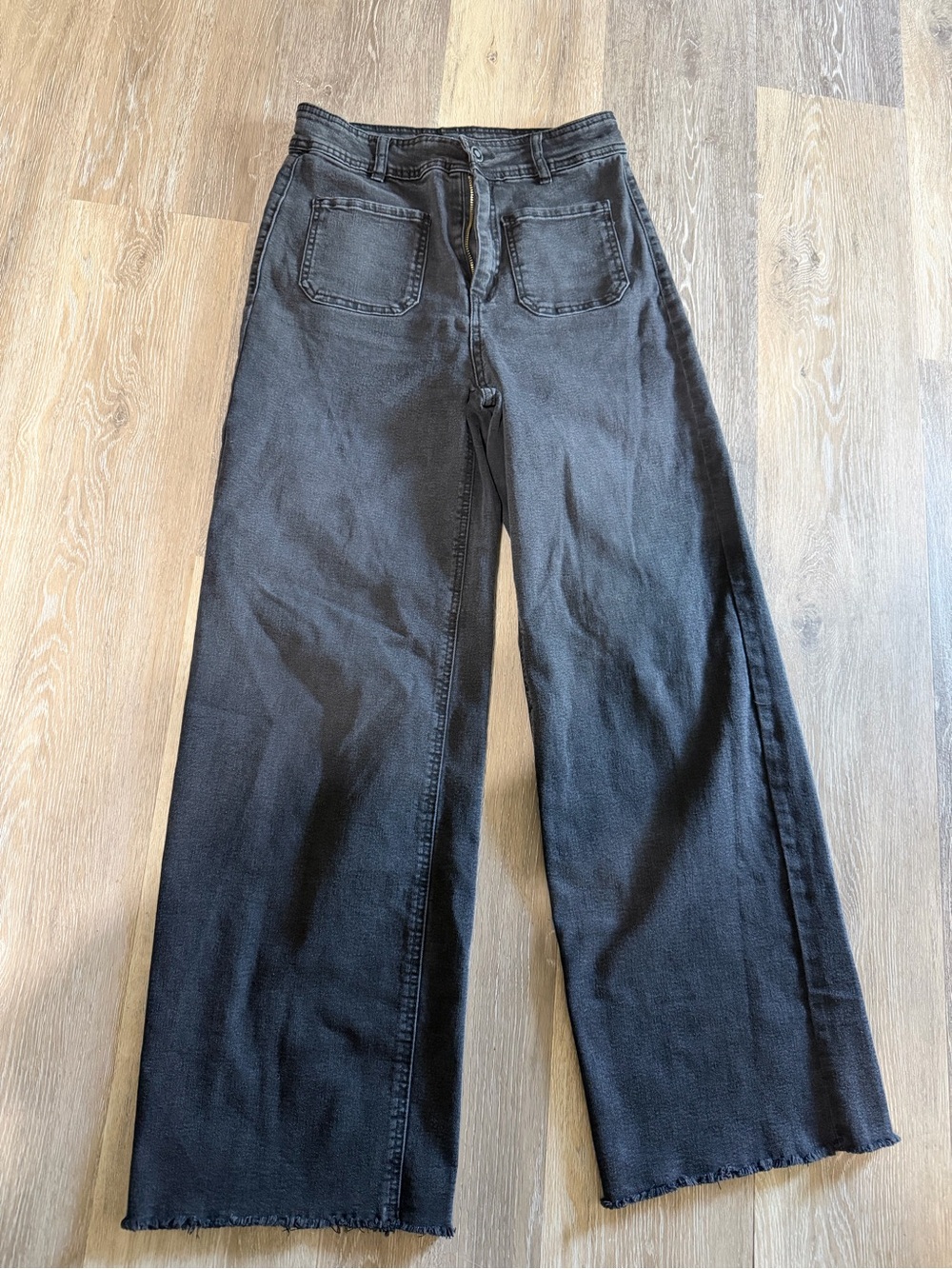 Oat Wide Leg High-Rise Wide Leg Women's Jeans in Black size 8